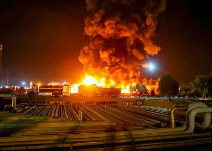 teheran, incendio, refineria de petroleo,