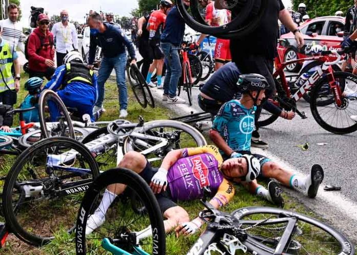 francia, bicicleta, ciclista, accidente,