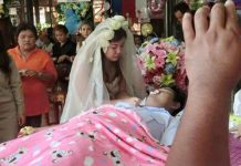 Mujer se casa con su novio muerto