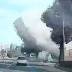 corea del sur, bus, edificio, demolicion,