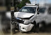 Choque de camionetas en Monseñor Lezcano