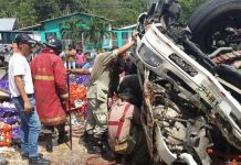 Camión vuelca y deja a cinco heridos en Honduras