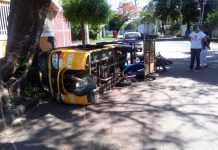 Managua: Pierde el control y estrella su caponera