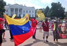 Movimientos sociales apoyan a Maduro frente a Casa Blanca