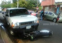 Managua: Motorizado sale catapultado tras choque