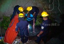 Bebedor cae en el fondo de un cauce