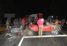 Chinandega: Triple colisión deja dos personas heridas y cuantiosos daños materiales