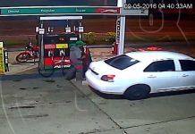 Descarado llena el tanque y sale "disparado" (Video)