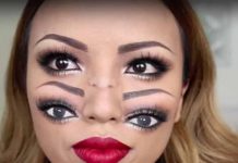 Chica crea un maquillaje con ilusión de tener un doble rostro