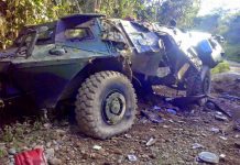 Vehículo del Ejército de Colombia se incendia