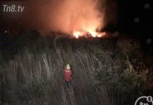 Incendio amenazante en el sector de la Cuesta El Plomo