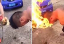 Prenden fuego a hombre durante extraño experimento