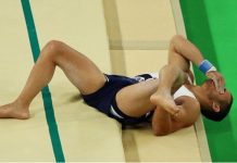 Escalofriante fractura de gimnasta francés