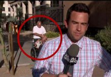 Hombre golpeó a una mujer durante un reportaje en vivo