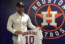 Astros presentaron al cubano Yulieski Gurriel en el Minute Maid Park