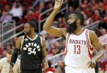 Rockets vencen a Raptors con ‘triple doble’ de Harden