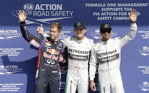 Nico Rosberg, Lewis Hamilton, Sebastian Vettel
