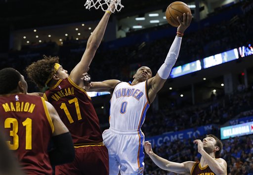 Russell Westbrook, Shawn Marion, Anderson Varejao, Matthew Dellavedova
