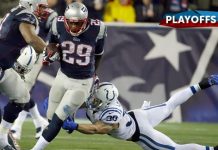 Patriots apalean a Colts