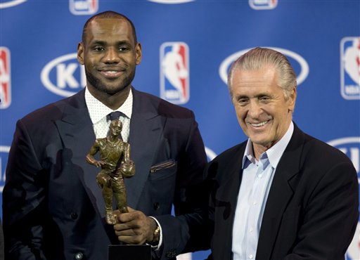 LeBron James, Erik Spoelstra, Pat Riley
