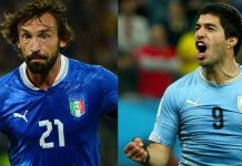 Alineaciones de Italia y Uruguay