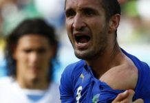 Chiellini dice que sanción a Suárez fue excesiva