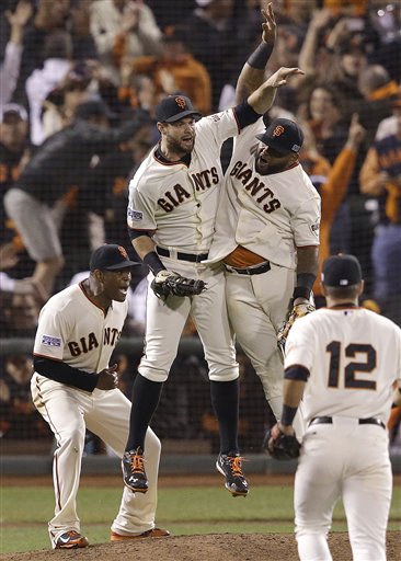 Santiago Casilla, Brandon Belt, Pablo Sandoval, Joe Panik