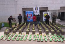 Policía colombiana incauta 1,7 toneladas de marihuana