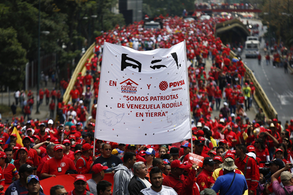 Supporters of Venezuelan President Nicolas Maduro take part in a rally in support of his government in Caracas