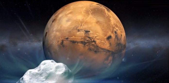 Comet sliding spring come within 87,000 miles of Mars
