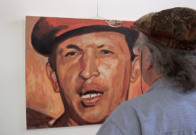 Exposición de pintura «Aqui está Chavez» en el Palacio de la Cultura