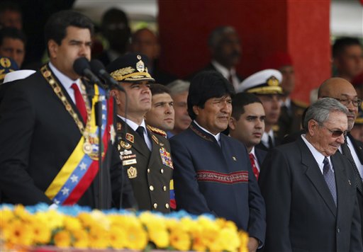 Raul Castro, Nicolas Maduro, Evo Morales, Vladimir Padrio Lopez