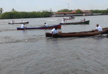 30 pescadores en competencia de remo