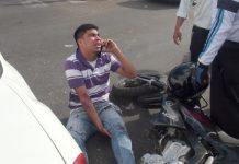 Motociclista la ve pálida