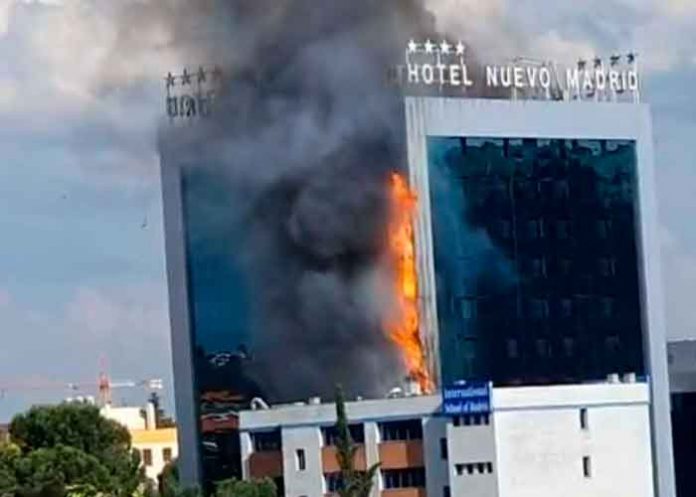 espana, madrid, hotel, incendio, afectaciones, autoridades,