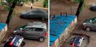 india, socavon, auto, video, viral, insolito,