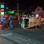 Managua: Vehículo termina volcado tras irrespeto de la luz roja del semáforo Nicaragua, managua, accidente , irrespeto a la luz roja, semáforo