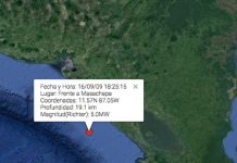 Sismo sacude costas de Masachapa
