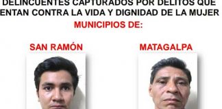 nicaragua, matagalpa, delitos, policia, detenidos,