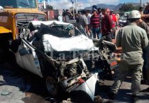 Cinco heridos en aparatoso accidente vial en Tegucigalpa