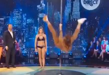 Miss Francia sufre terrible caída en programa de televisión