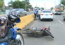 Managua: Motociclista lesionado por no guardar distancia