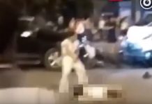 Mujer baila sobre el cadáver de un hombre después de atropellarlo