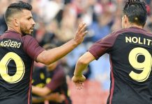 Dobletes de Agüero y Nolito el City golea al Stoke