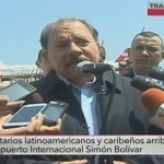 Presidente Ortega arriba a Venezuela asiste