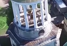 Drone capta a pareja teniendo sexo en una histórica iglesia