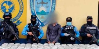 honduras, olancho, captura, sujeto, paquetes, droga,