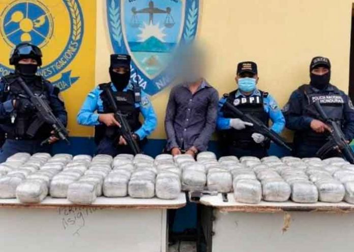 policia honduras, olancho, captura, sujeto, paquetes, droga,