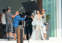 Rihanna filma nuevo video en lencería y con pistola en mano