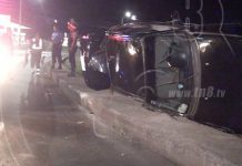 Ebrio se estrella en la rotonda de Metrocentro